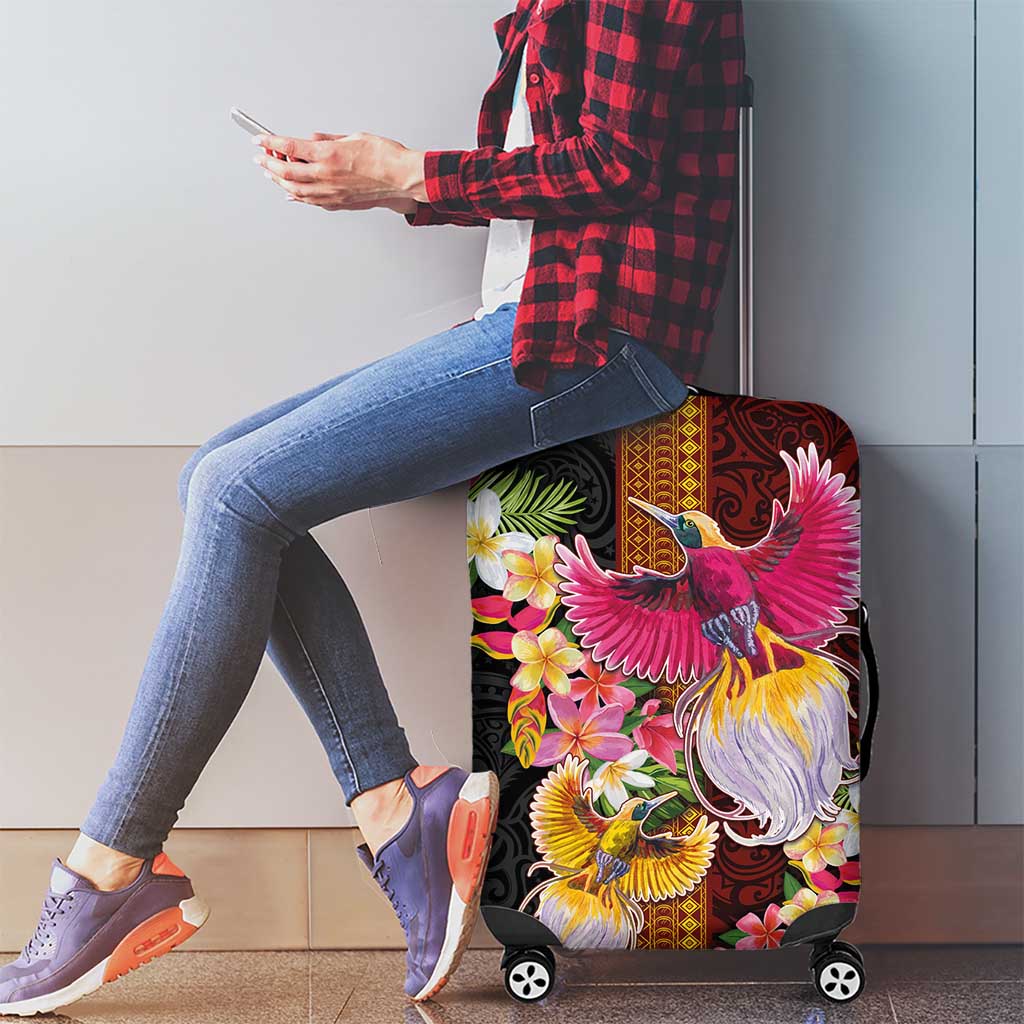 Papua New Guinea Birds and Frangipani Luggage Cover Melanesian Art Tattoos - Polynesian Pride