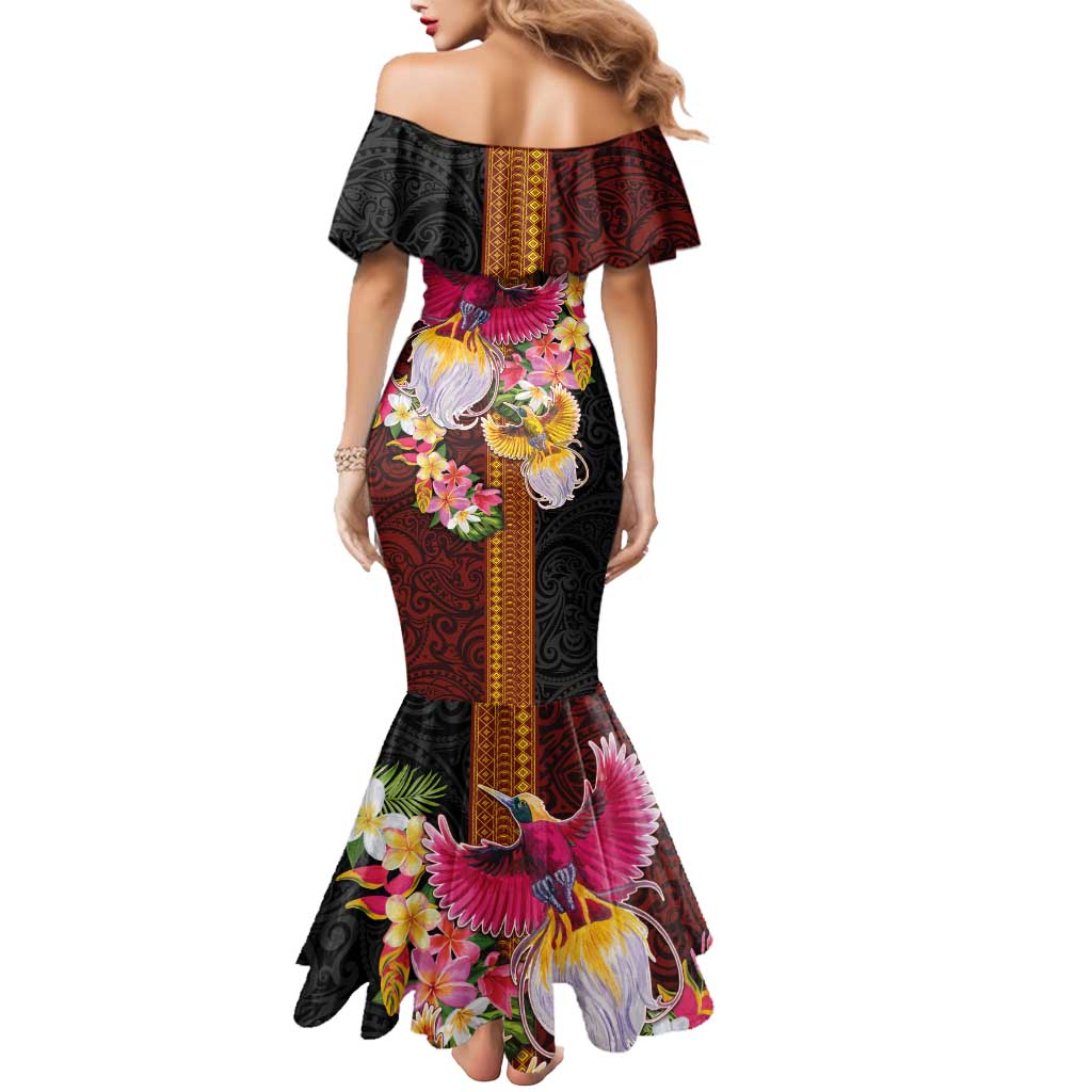 Papua New Guinea Birds and Frangipani Mermaid Dress Melanesian Art Tattoos - Polynesian Pride