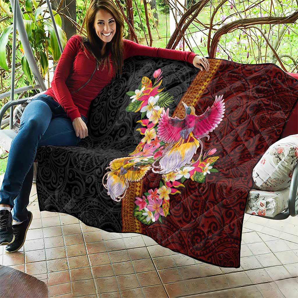 Papua New Guinea Birds and Frangipani Quilt Melanesian Art Tattoos - Polynesian Pride