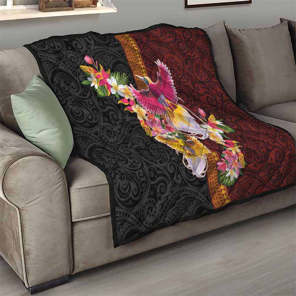 Papua New Guinea Birds and Frangipani Quilt Melanesian Art Tattoos - Polynesian Pride