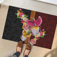 Papua New Guinea Birds and Frangipani Rubber Doormat Melanesian Art Tattoos LT03 - Polynesian Pride