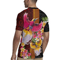 Papua New Guinea Birds and Frangipani Rugby Jersey Melanesian Art Tattoos - Polynesian Pride