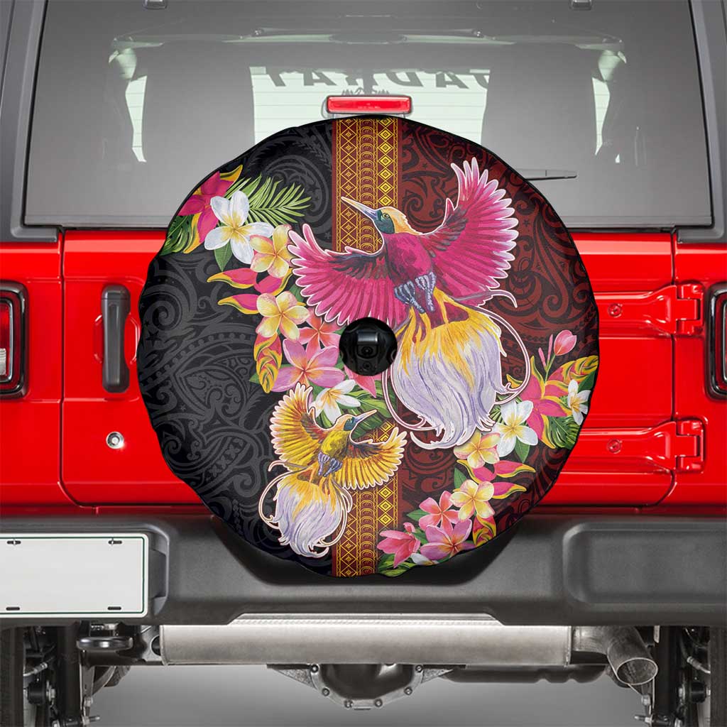 Papua New Guinea Birds and Frangipani Spare Tire Cover Melanesian Art Tattoos - Polynesian Pride