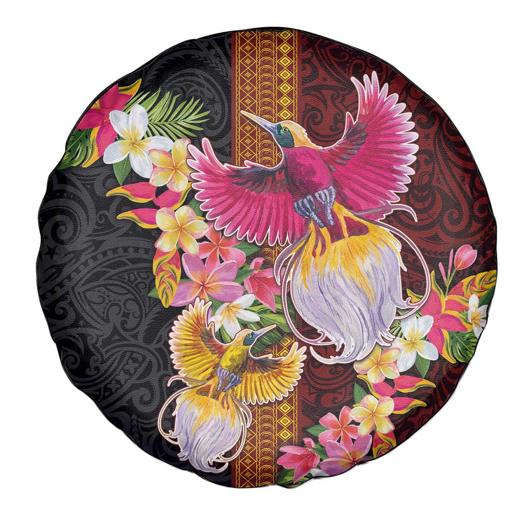 Papua New Guinea Birds and Frangipani Spare Tire Cover Melanesian Art Tattoos - Polynesian Pride