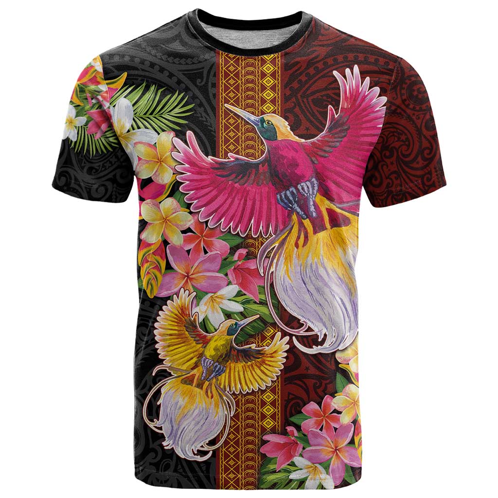Papua New Guinea Birds and Frangipani T Shirt Melanesian Art Tattoos - Polynesian Pride