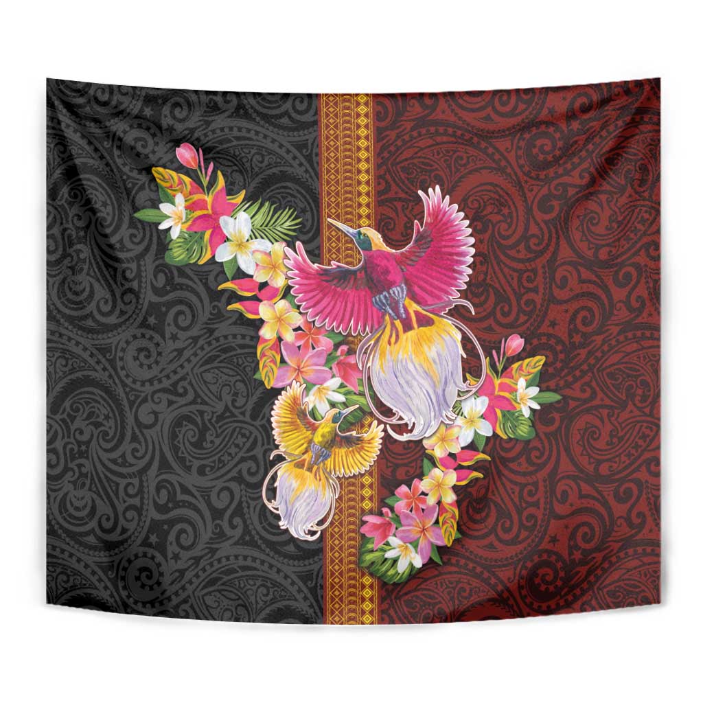 Papua New Guinea Birds and Frangipani Tapestry Melanesian Art Tattoos - Polynesian Pride