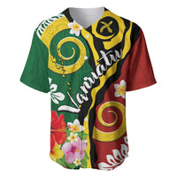 Melanesian Vanuatu Tribal Boar Tusk Baseball Jersey Tropical Plants and Namele Motifs - Polynesian Pride
