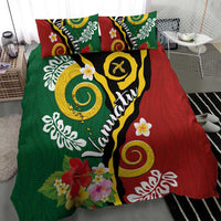 Melanesian Vanuatu Tribal Boar Tusk Bedding Set Tropical Plants and Namele Motifs - Polynesian Pride