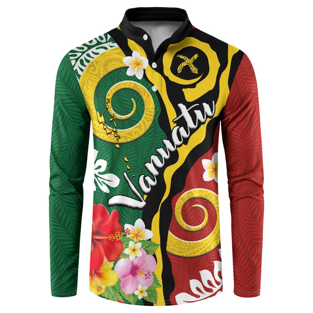 Melanesian Vanuatu Tribal Boar Tusk Button Sweatshirt Tropical Plants and Namele Motifs LT03 Green - Polynesian Pride