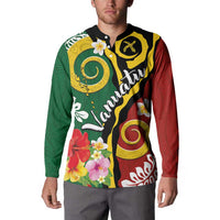 Melanesian Vanuatu Tribal Boar Tusk Button Sweatshirt Tropical Plants and Namele Motifs LT03 - Polynesian Pride