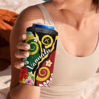 Melanesian Vanuatu Tribal Boar Tusk 4 in 1 Can Cooler Tumbler Tropical Plants and Namele Motifs - Polynesian Pride