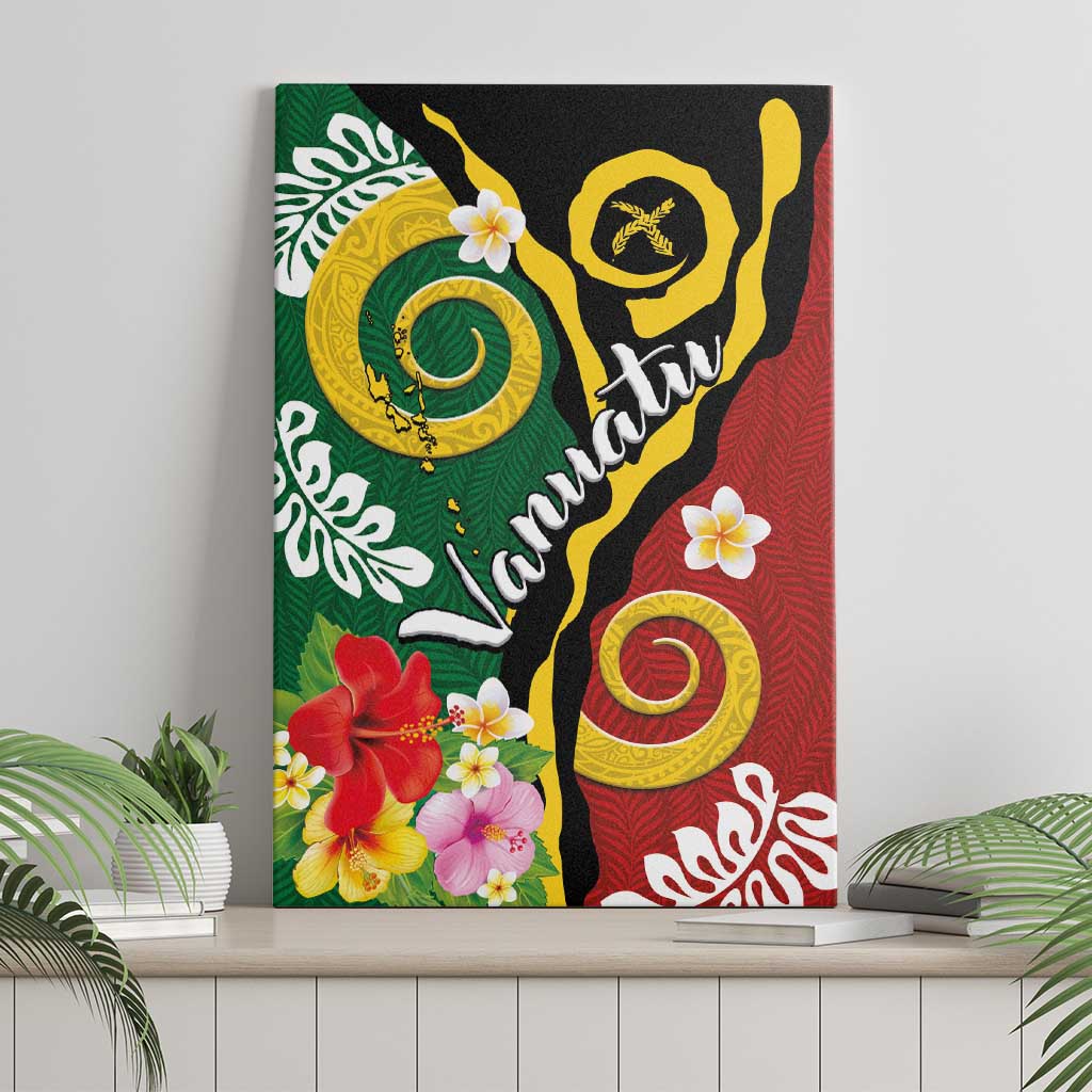 Melanesian Vanuatu Tribal Boar Tusk Canvas Wall Art Tropical Plants and Namele Motifs LT03 - Polynesian Pride