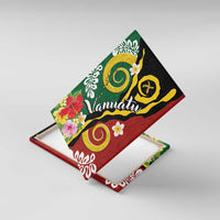 Melanesian Vanuatu Tribal Boar Tusk Canvas Wall Art Tropical Plants and Namele Motifs LT03 With Frame Green - Polynesian Pride