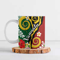 Melanesian Vanuatu Tribal Boar Tusk Ceramic Mug Tropical Plants and Namele Motifs LT03 Green - Polynesian Pride