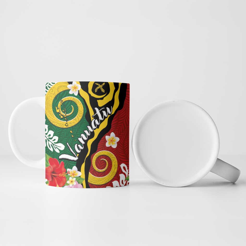 Melanesian Vanuatu Tribal Boar Tusk Ceramic Mug Tropical Plants and Namele Motifs LT03 - Polynesian Pride