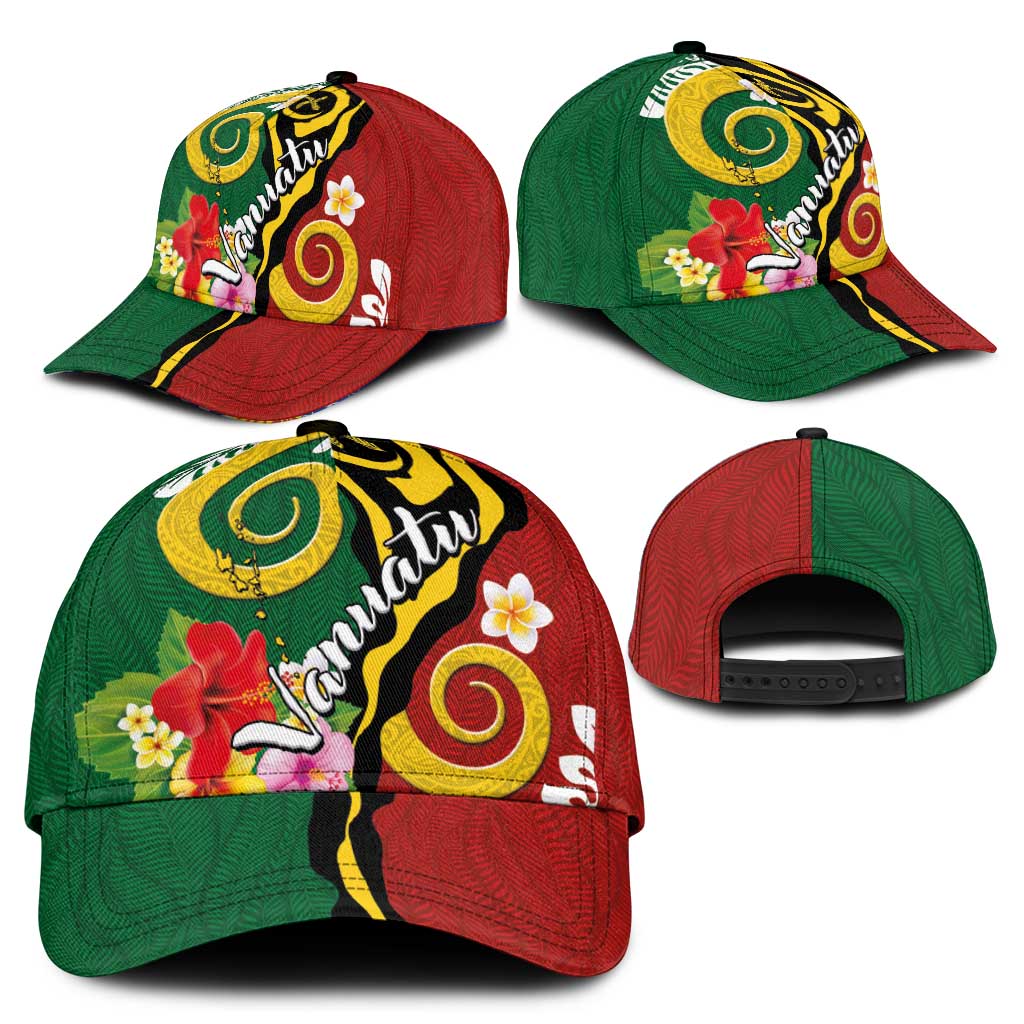 Melanesian Vanuatu Tribal Boar Tusk Classic Cap Tropical Plants and Namele Motifs - Polynesian Pride