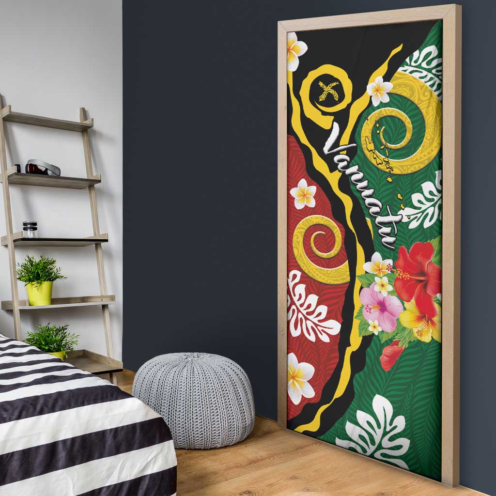 Melanesian Vanuatu Tribal Boar Tusk Door Cover Tropical Plants and Namele Motifs - Polynesian Pride