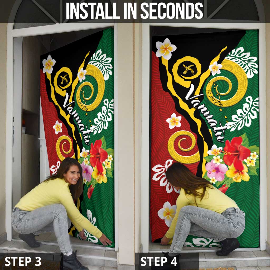 Melanesian Vanuatu Tribal Boar Tusk Door Cover Tropical Plants and Namele Motifs - Polynesian Pride