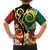 Melanesian Vanuatu Tribal Boar Tusk Family Matching Long Sleeve Bodycon Dress and Hawaiian Shirt Tropical Plants and Namele Motifs - Polynesian Pride