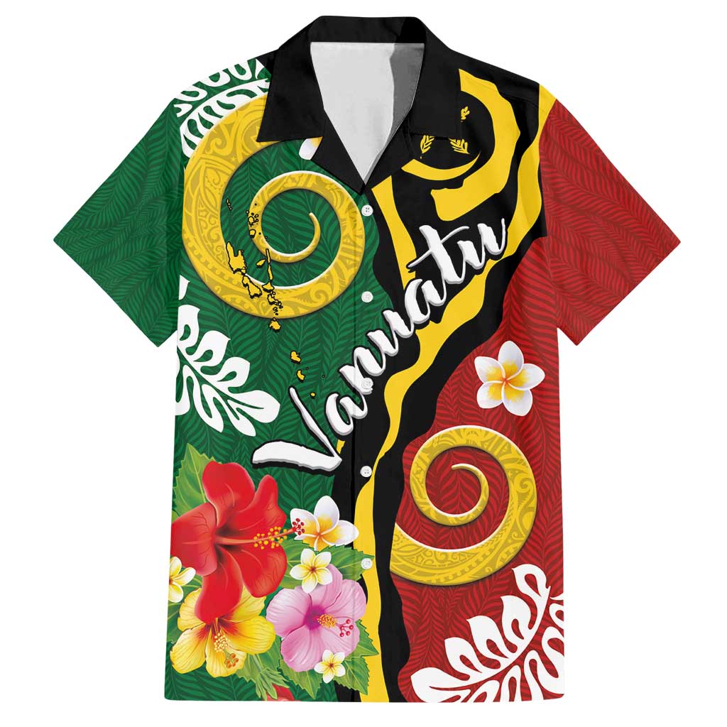 Melanesian Vanuatu Tribal Boar Tusk Family Matching Long Sleeve Bodycon Dress and Hawaiian Shirt Tropical Plants and Namele Motifs - Polynesian Pride