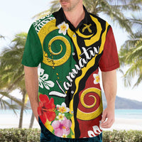 Melanesian Vanuatu Tribal Boar Tusk Hawaiian Shirt Tropical Plants and Namele Motifs - Polynesian Pride