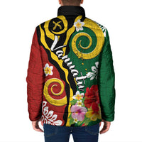 Melanesian Vanuatu Tribal Boar Tusk Padded Jacket Tropical Plants and Namele Motifs LT03 - Polynesian Pride