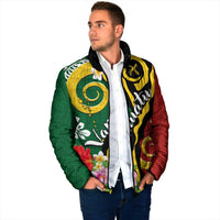 Melanesian Vanuatu Tribal Boar Tusk Padded Jacket Tropical Plants and Namele Motifs LT03 - Polynesian Pride