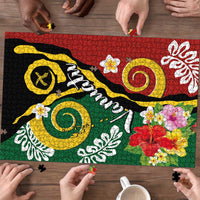 Melanesian Vanuatu Tribal Boar Tusk Puzzle Tropical Plants and Namele Motifs LT03 - Polynesian Pride