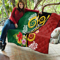 Melanesian Vanuatu Tribal Boar Tusk Quilt Tropical Plants and Namele Motifs - Polynesian Pride