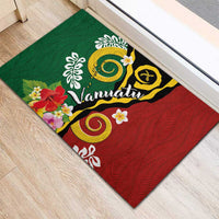 Melanesian Vanuatu Tribal Boar Tusk Rubber Doormat Tropical Plants and Namele Motifs LT03 - Polynesian Pride