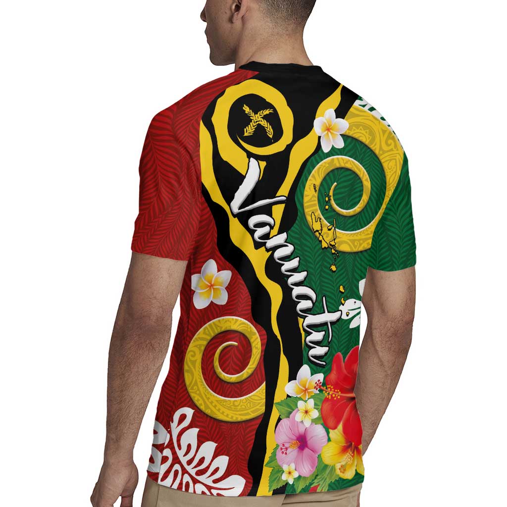 Melanesian Vanuatu Tribal Boar Tusk Rugby Jersey Tropical Plants and Namele Motifs LT03 - Polynesian Pride