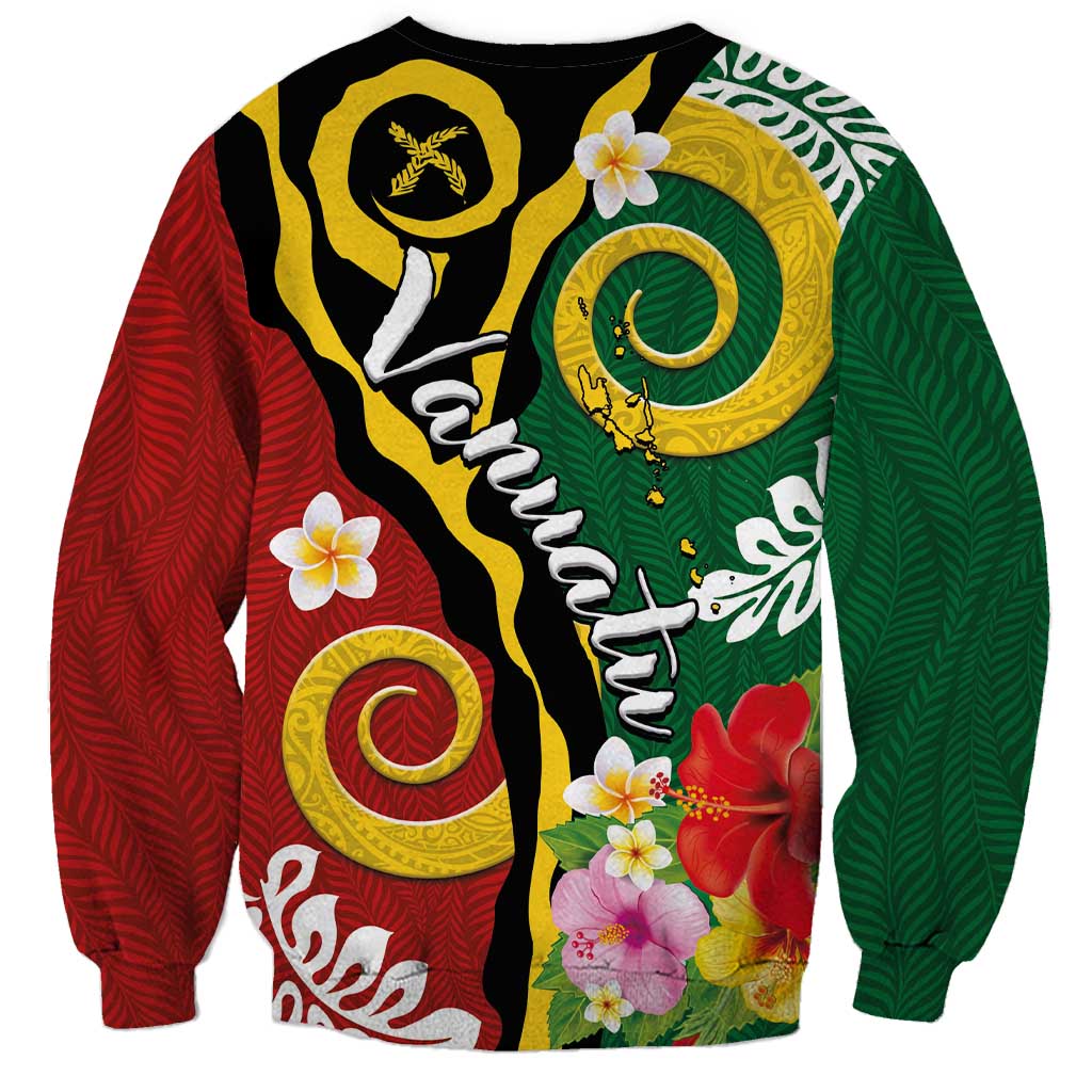 Melanesian Vanuatu Tribal Boar Tusk Sweatshirt Tropical Plants and Namele Motifs LT03 - Polynesian Pride