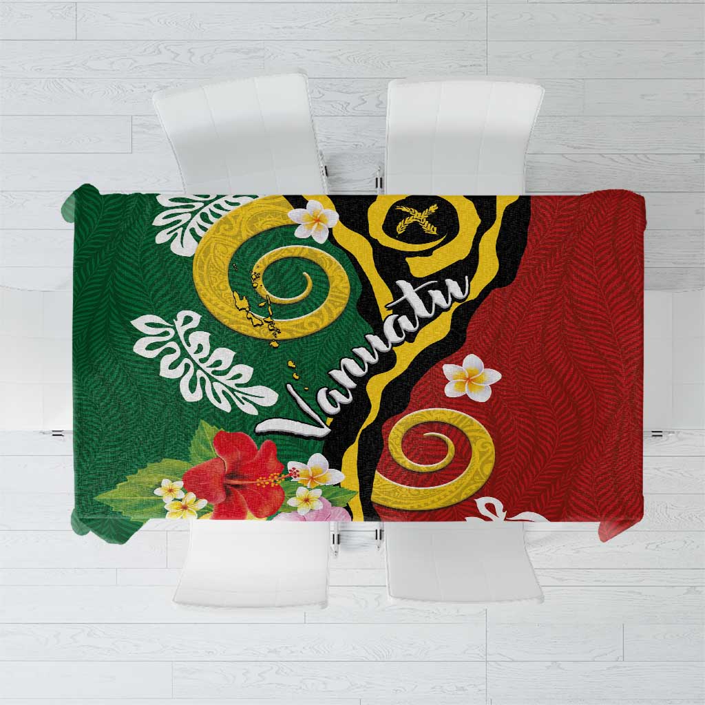 Melanesian Vanuatu Tribal Boar Tusk Tablecloth Tropical Plants and Namele Motifs LT03 Green - Polynesian Pride