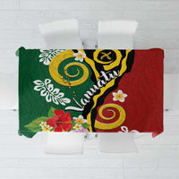 Melanesian Vanuatu Tribal Boar Tusk Tablecloth Tropical Plants and Namele Motifs LT03 Green - Polynesian Pride