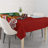 Melanesian Vanuatu Tribal Boar Tusk Tablecloth Tropical Plants and Namele Motifs LT03 - Polynesian Pride