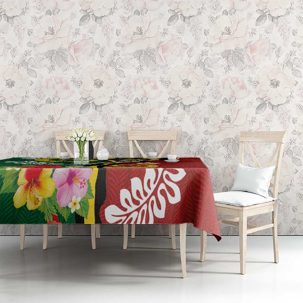 Melanesian Vanuatu Tribal Boar Tusk Tablecloth Tropical Plants and Namele Motifs LT03 - Polynesian Pride
