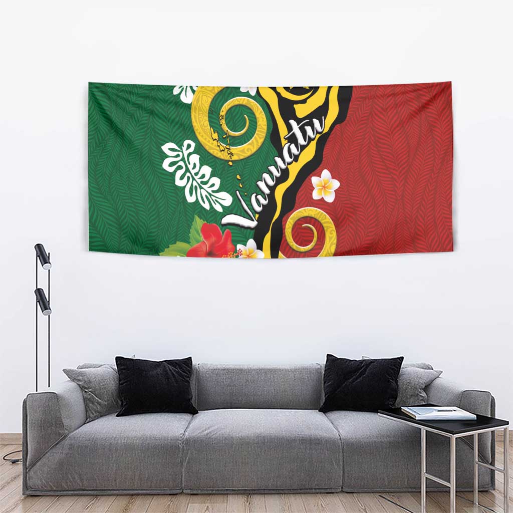 Melanesian Vanuatu Tribal Boar Tusk Tapestry Tropical Plants and Namele Motifs - Polynesian Pride