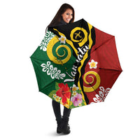 Melanesian Vanuatu Tribal Boar Tusk Umbrella Tropical Plants and Namele Motifs LT03 - Polynesian Pride