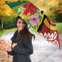 Melanesian Vanuatu Tribal Boar Tusk Umbrella Tropical Plants and Namele Motifs LT03 - Polynesian Pride