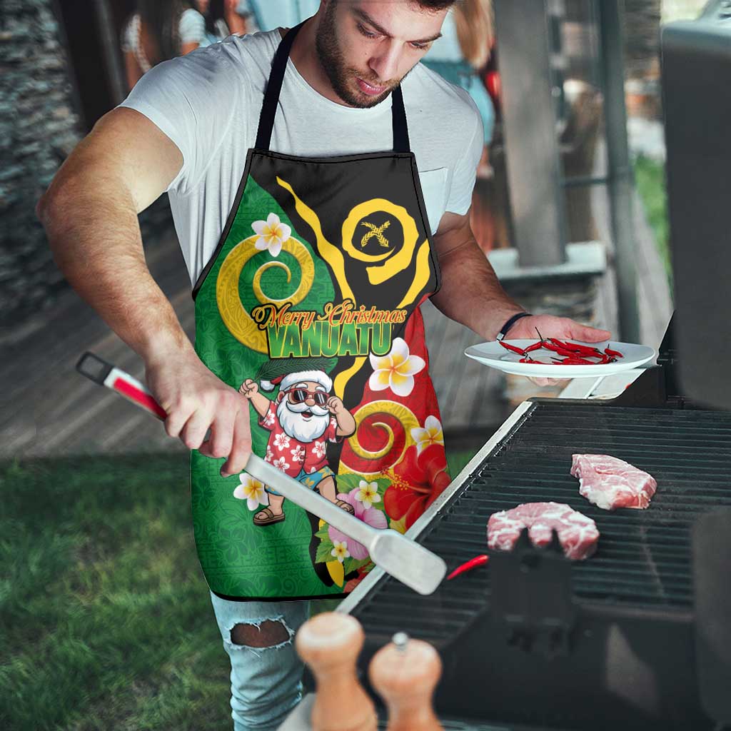 Vanuatu Christmas Apron Funny Santa with Namele and Boar Tusk Tribal LT03 - Polynesian Pride