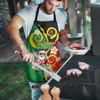 Vanuatu Christmas Apron Funny Santa with Namele and Boar Tusk Tribal LT03 - Polynesian Pride