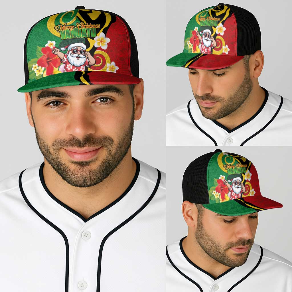 Vanuatu Christmas Baseball Net Cap Funny Santa with Namele and Boar Tusk Tribal - Polynesian Pride