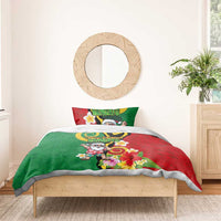 Vanuatu Christmas Bedding Set Funny Santa with Namele and Boar Tusk Tribal - Polynesian Pride