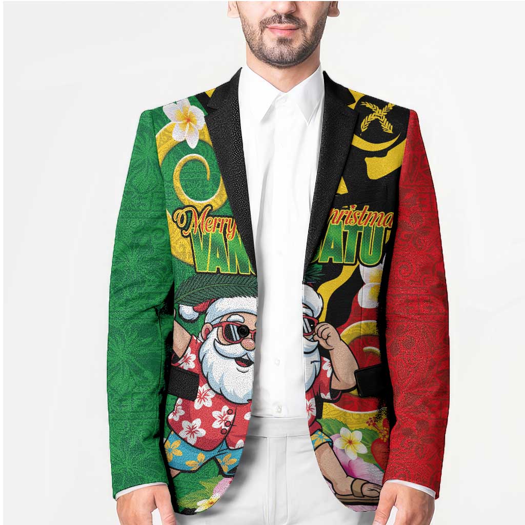 Vanuatu Christmas Blazer Funny Santa with Namele and Boar Tusk Tribal LT03 - Polynesian Pride