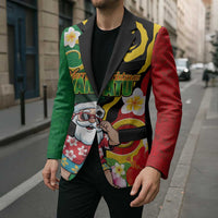 Vanuatu Christmas Blazer Funny Santa with Namele and Boar Tusk Tribal LT03 - Polynesian Pride