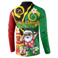 Vanuatu Christmas Button Sweatshirt Funny Santa with Namele and Boar Tusk Tribal LT03 - Polynesian Pride