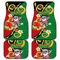 Vanuatu Christmas Car Mats Funny Santa with Namele and Boar Tusk Tribal LT03 - Polynesian Pride