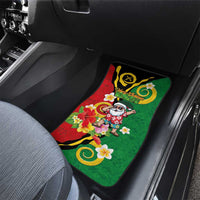 Vanuatu Christmas Car Mats Funny Santa with Namele and Boar Tusk Tribal LT03 - Polynesian Pride