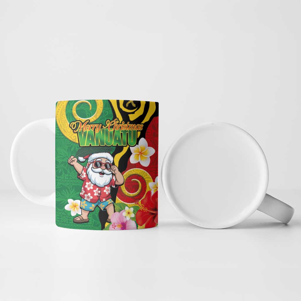 Vanuatu Christmas Ceramic Mug Funny Santa with Namele and Boar Tusk Tribal LT03 - Polynesian Pride