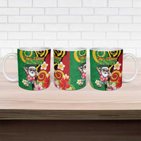 Vanuatu Christmas Ceramic Mug Funny Santa with Namele and Boar Tusk Tribal LT03 - Polynesian Pride